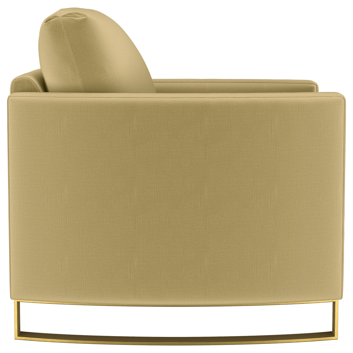 Corliss Upholstered Curved Track Arm Chair Camel