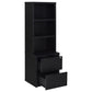 Westpark 3-shelf Bookcase USB and Lockable Drawer Black