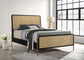 Arini Rattan California King Panel Bed Black and Natural
