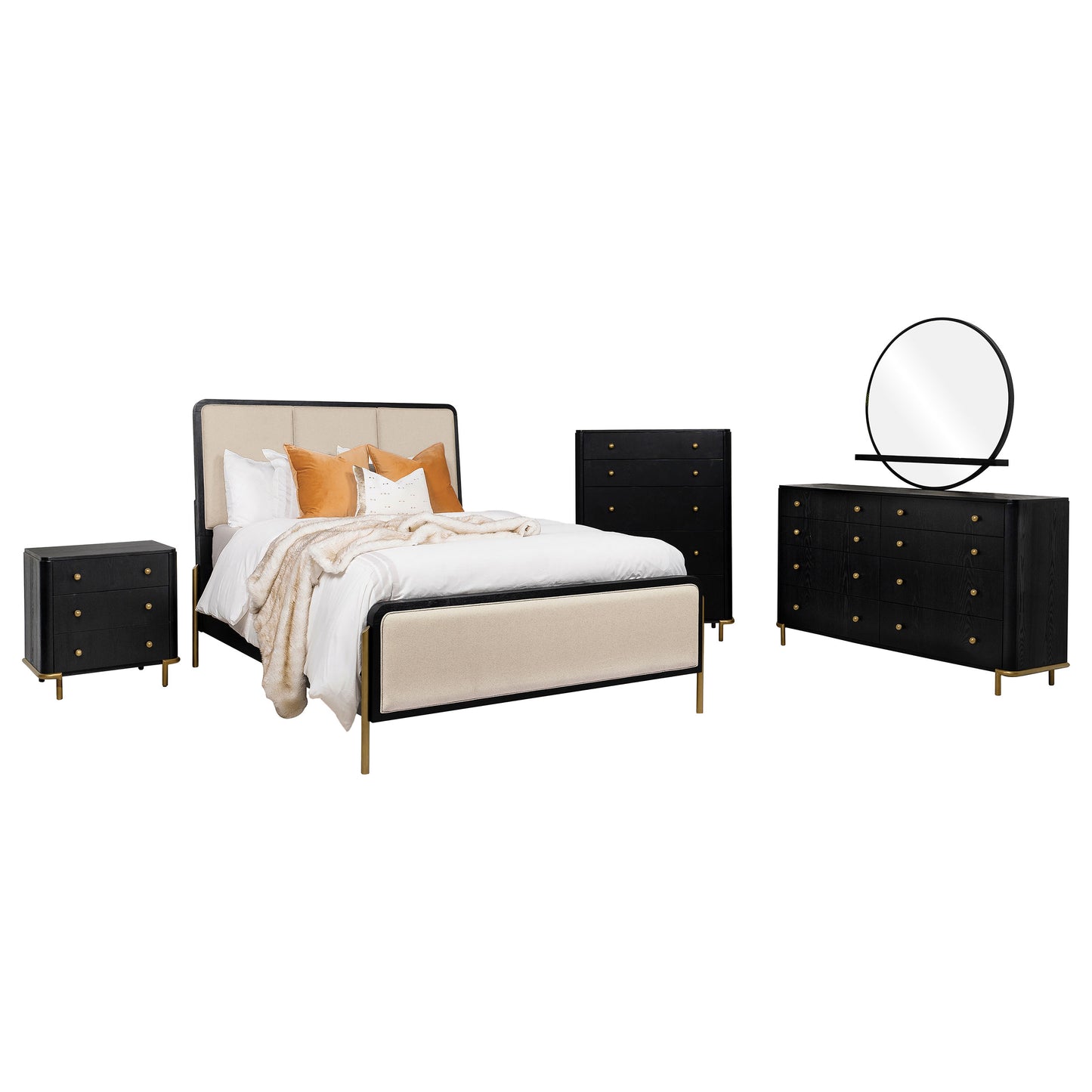 Arini 5-piece California King Bedroom Set Cream and Black