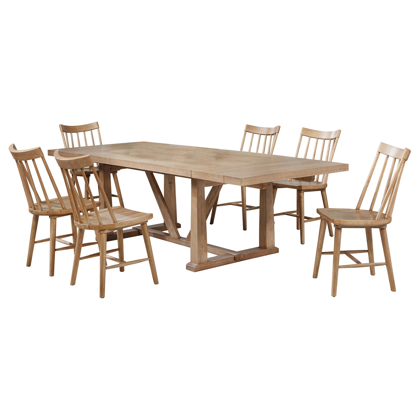 Middleton 7-piece Extension Leaf Dining Set Natural Brown