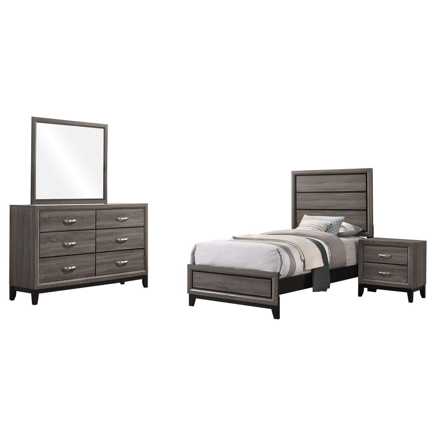Watson 4-piece Twin Bedroom Set Grey Oak