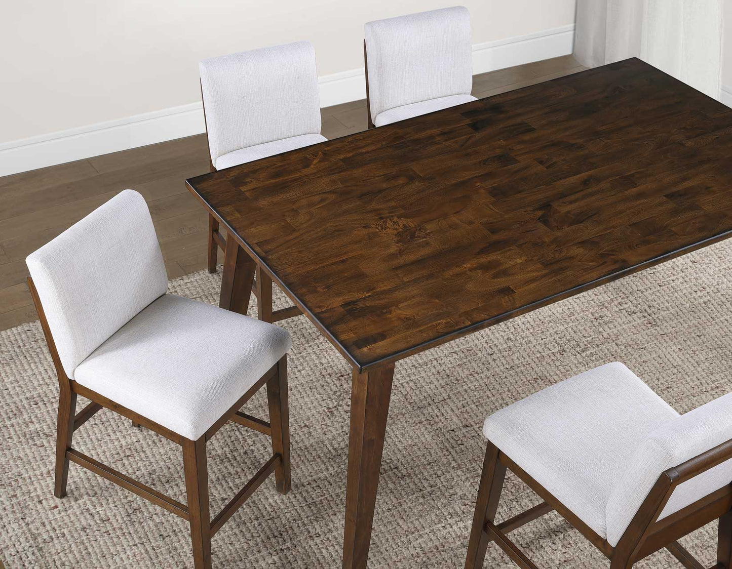 Canton 5-Piece 72″ Counter Dining Set with Upholstered Counter Chairs