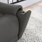 Calvin Smoke Fabric Power Reclining Loveseat with Power Headrests & Lumbar