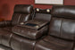 View Leather Power Reclining Sofa with Console, Power Headests & Lumbar