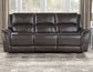 Alexandria 3-Piece Leather Reclining Set – Sofa, Loveseat, Recliner, Chocolate