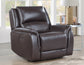 Alexandria 3-Piece Leather Reclining Set – Sofa, Loveseat, Recliner, Chocolate