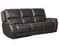 Alexandria 3-Piece Leather Reclining Set – Sofa, Loveseat, Recliner, Chocolate
