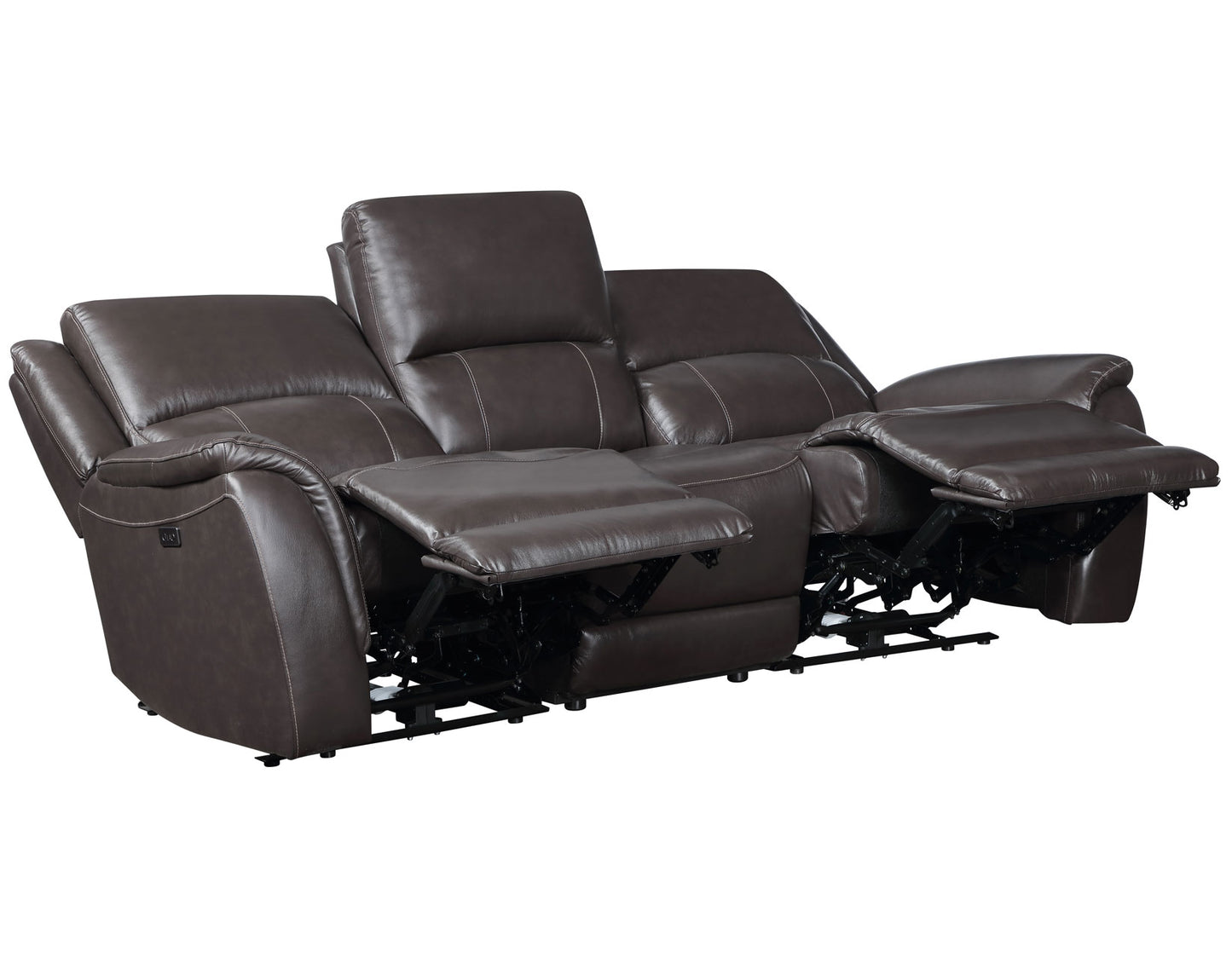 Alexandria 3-Piece Leather Reclining Set – Sofa, Loveseat, Recliner, Chocolate