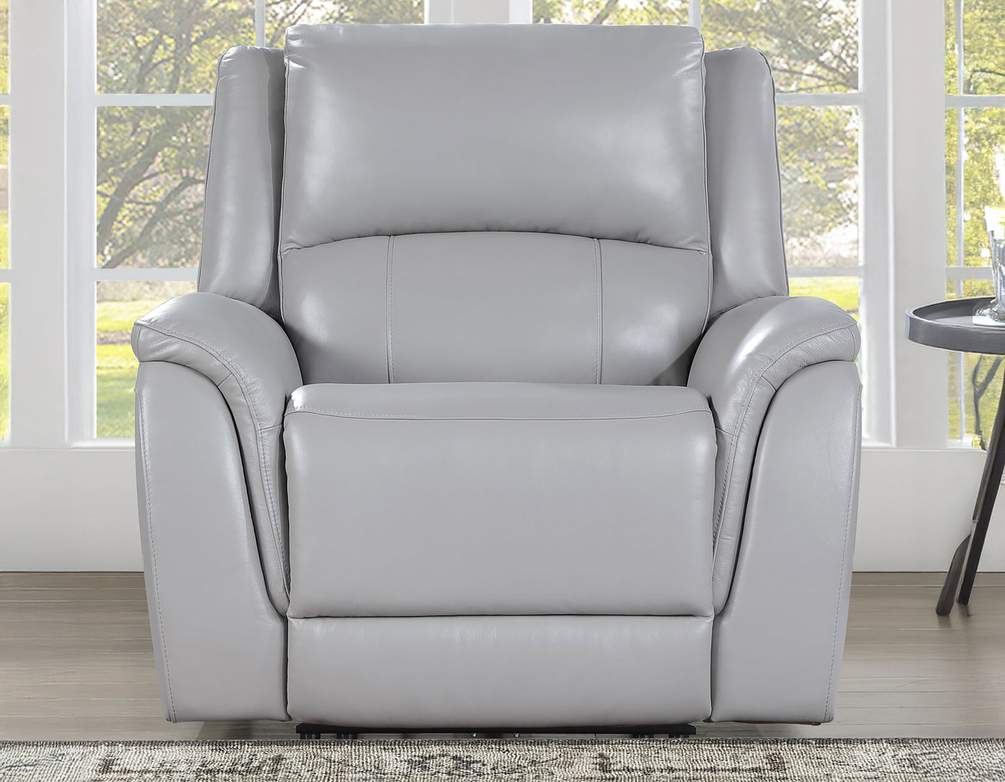 Alexandria 3-Piece Leather Reclining Set – Sofa, Loveseat, Recliner, Stone