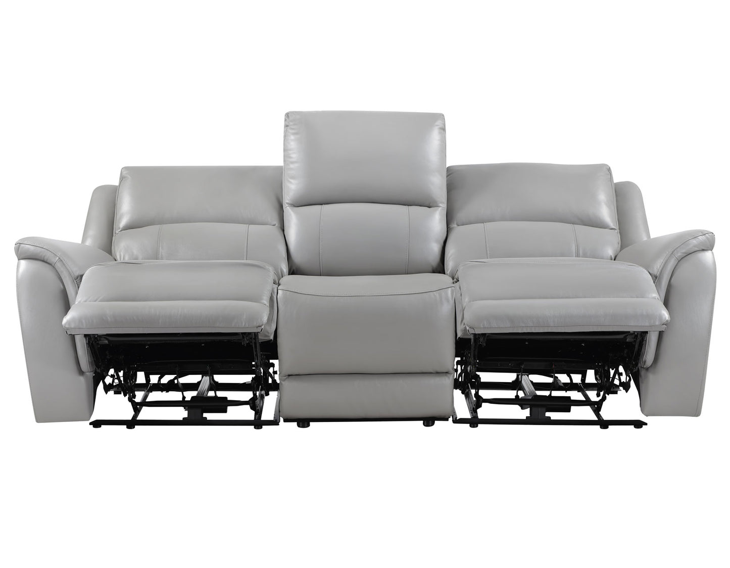 Alexandria 3-Piece Leather Reclining Set – Sofa, Loveseat, Recliner, Stone