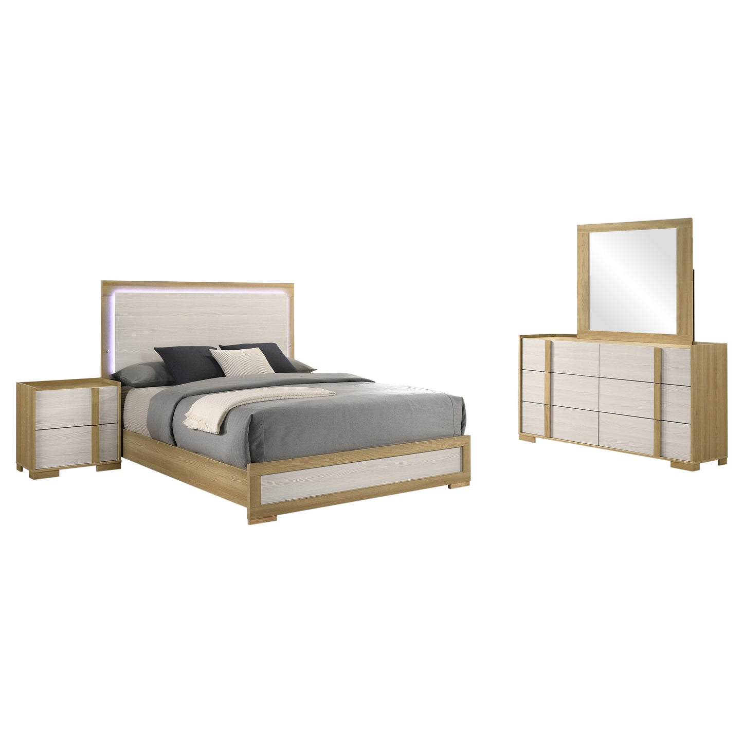 Hyland 4-piece Eastern King Bedroom Set Natural