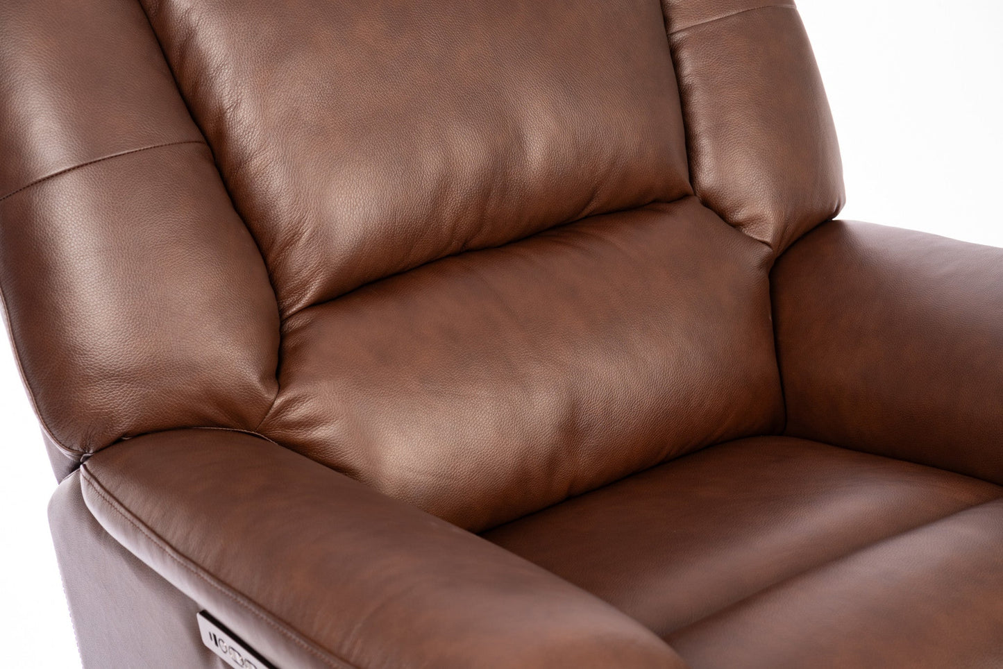 Plush Leather Power Gliding Recliner with Power Headrest & Lumbar