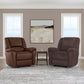 Plush Fabric Power Gliding Recliner with Power Headrest & Lumbar