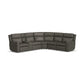 Wyatt Gunmetal Leather Power Reclining Sectional with Power Headrest & Lumbar