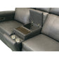 Wyatt Gunmetal Leather Power Reclining Sectional with Power Headrest & Lumbar