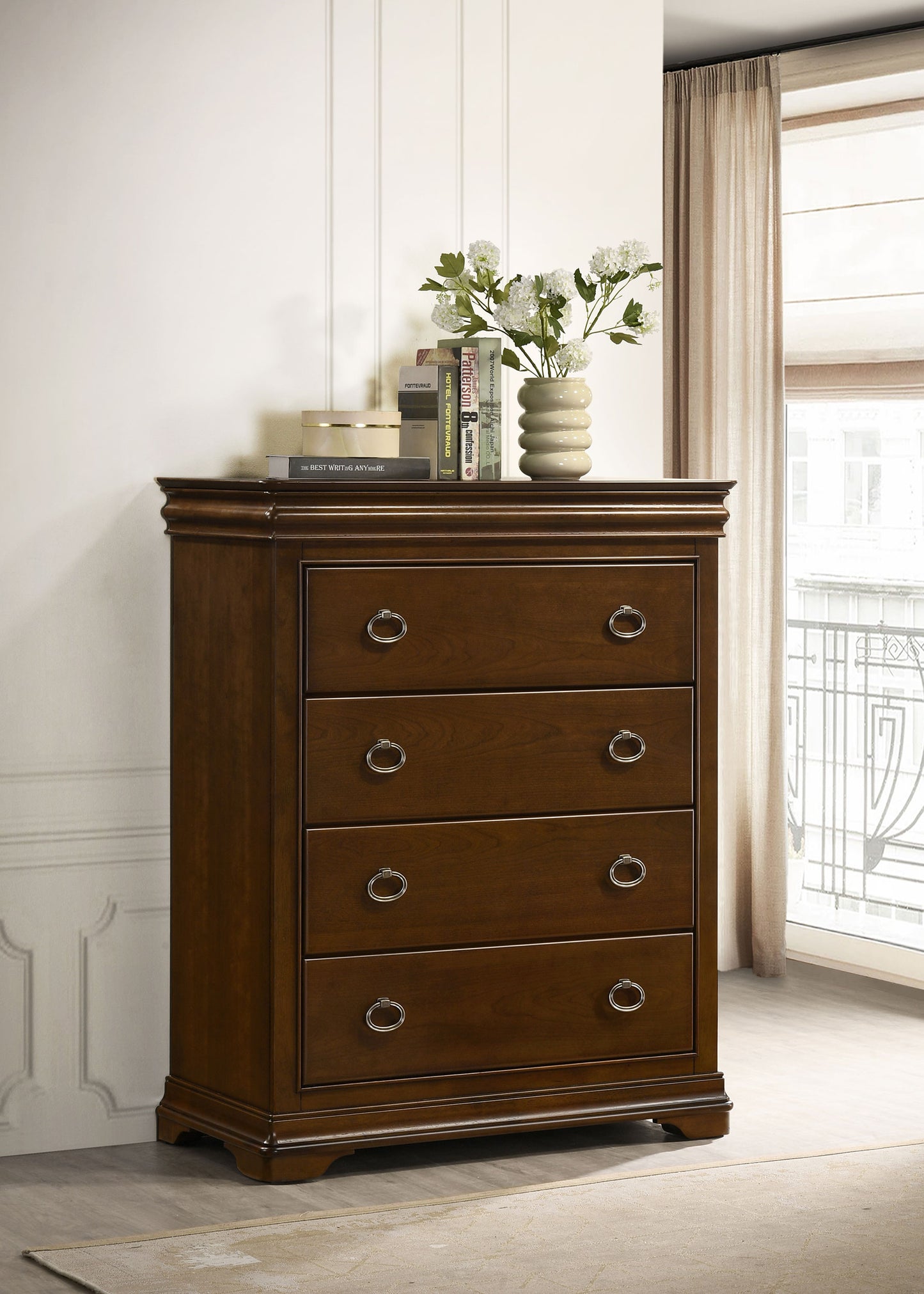 Garland 4-drawer Bedroom Chest of Drawers Brown Cherry