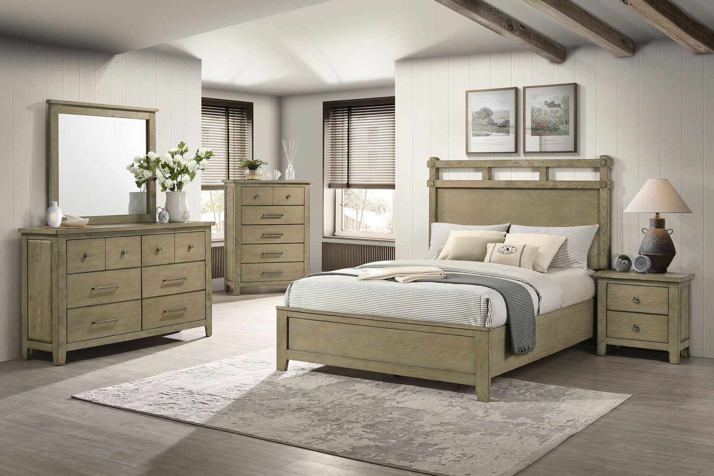 Hazlewood 61-inch Queen Panel Bed Vineyard Oak