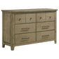 Hazlewood 6-drawer Bedroom Dresser Cabinet Vineyard Oak