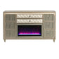 Lorient 8-drawer LED Bedroom Flame Box Dresser Ivory Camel