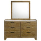 Henderson 6-drawer Bedroom Dresser with Mirror Medium Oak