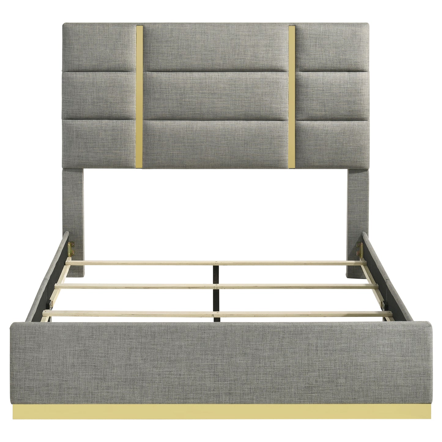 Ines 52-inch Fabric Upholstered Eastern King Panel Bed Grey