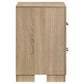 Arielle 2-drawer Bedroom Nightstand with Casters Light Oak