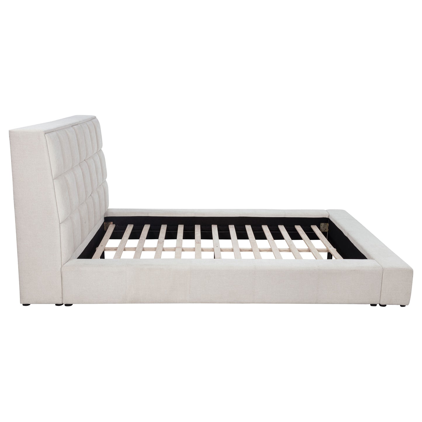 Dreux Upholstered California King Panel Platform Bed Cream