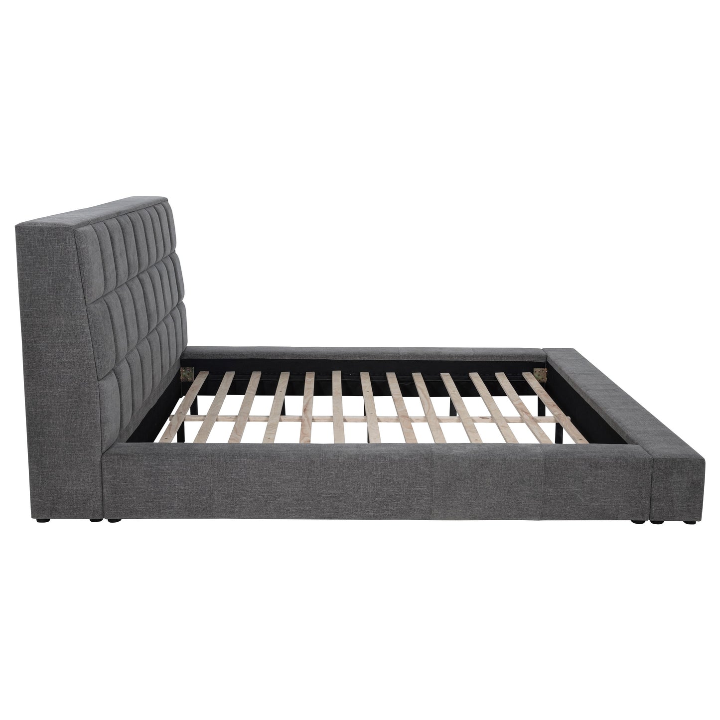 Dreux Upholstered Queen Panel Platform Bed Grey