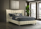 Evelyn Upholstered Queen Panel Platform Bed Ivory