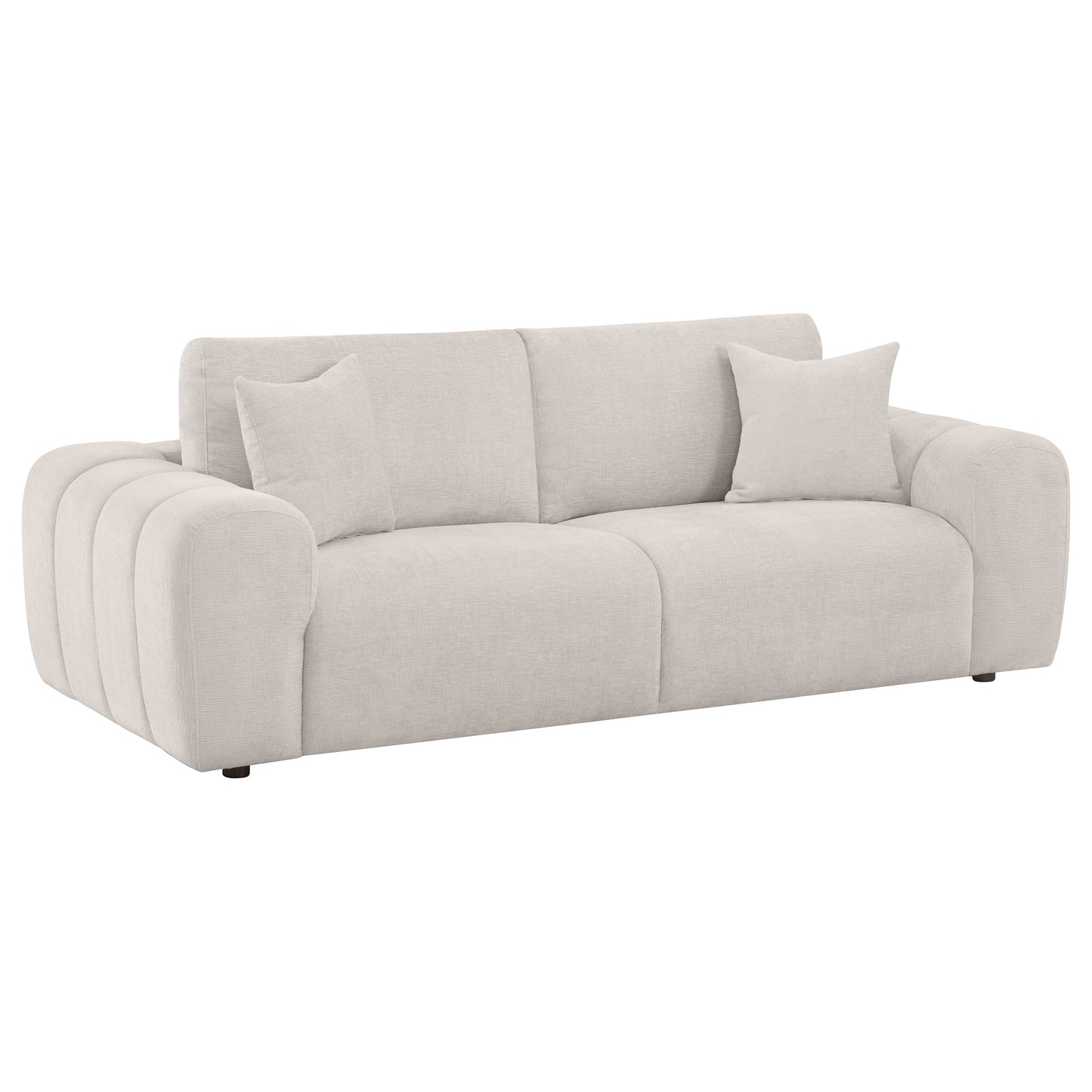 Burnett 2-piece Chenille Upholstered Sofa Set Ivory