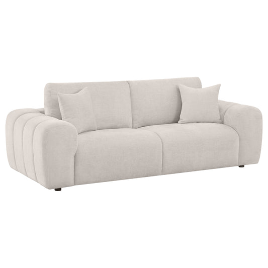 Burnett 3-piece Chenille Upholstered Sofa Set Ivory