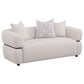 Jeanette 2-piece Fabric Upholstered Round Arm Sofa Set Beige