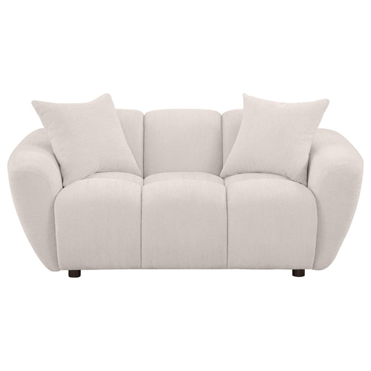 Destino Chenille Upholstered Splayed Arm Loveseat Greige