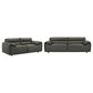 Buxton 2-piece Leather Upholstered Sofa Set Graphite