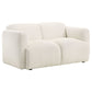 Dorset Fabric Upholstered Round Track Arm Loveseat White