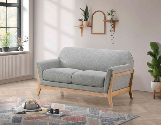 Vaughn Fabric Upholstered Flared Arm Loveseat Grey