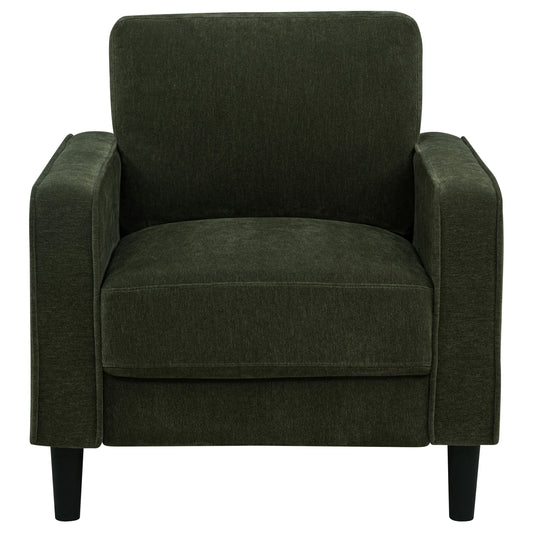 Ruth Fabric Upholstered Track Arm Accent Chair Matcha Green