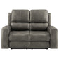 Brickston Triple Power Reclining Loveseat Charcoal