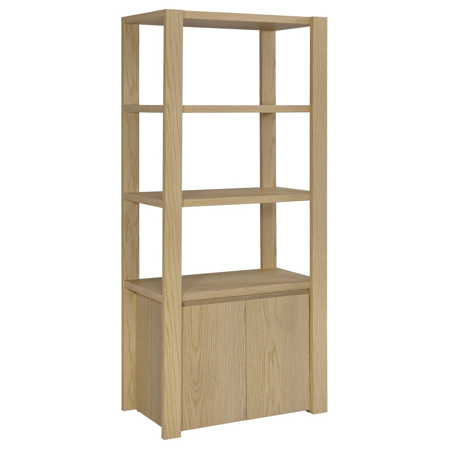 Laurelton 3-shelf Media Tower Tall Pier Cabinet Light Oak