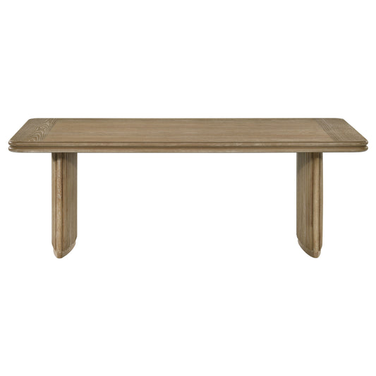 Adina Rectangular Wood Coffee Table Distressed Light Brown