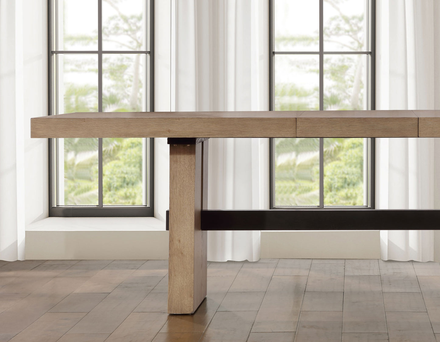 Aubrey Waxed Driftwood 7-Piece 78-96″ Dining Set