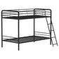 Carson Metal Twin Over Twin Bunk Bed Glossy Black
