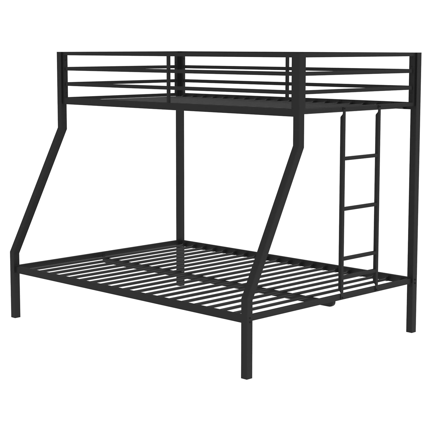 Alevera Metal Twin Over Full Bunk Bed with Ladder Black
