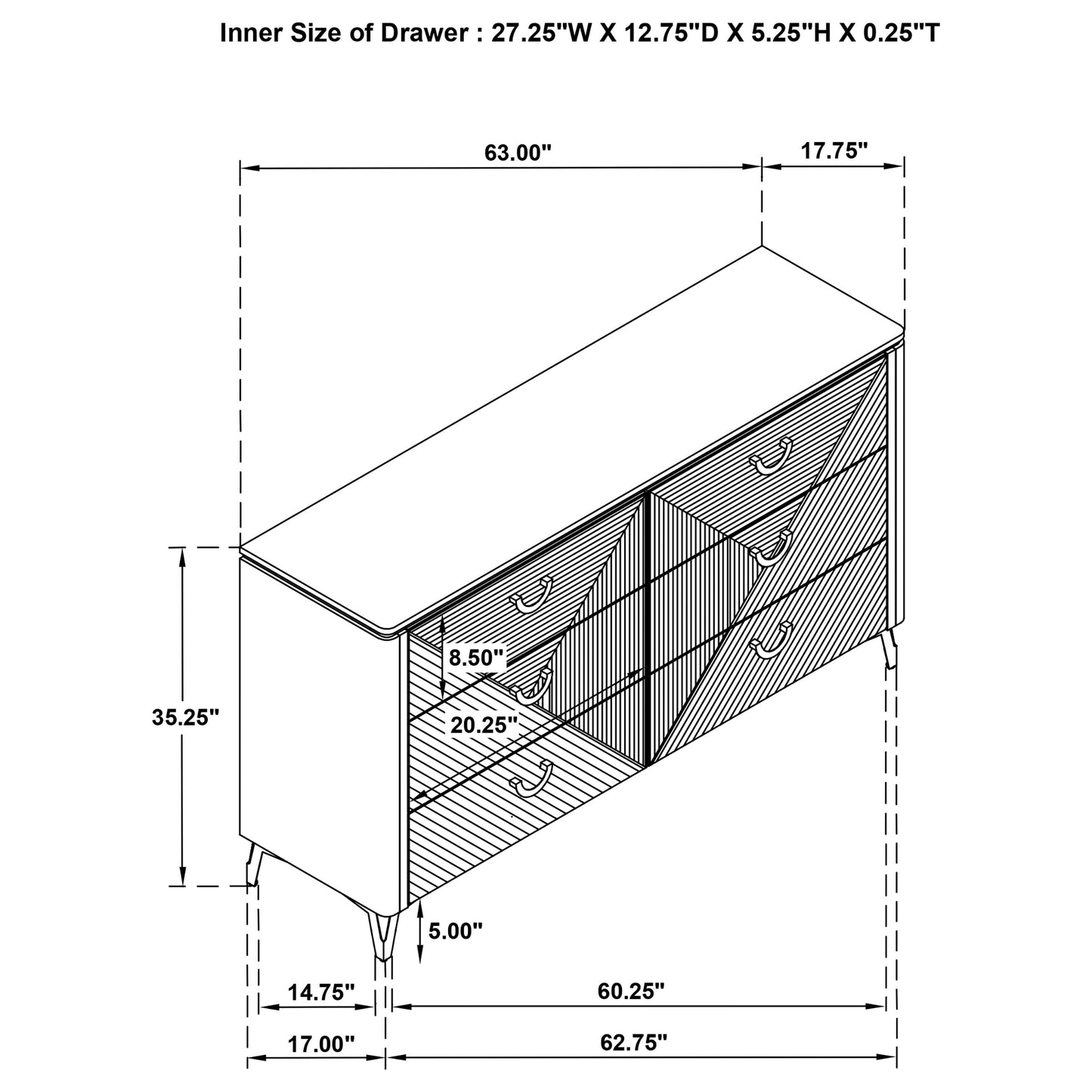 Cassia 5-piece Queen LED Bedroom Set White High Gloss