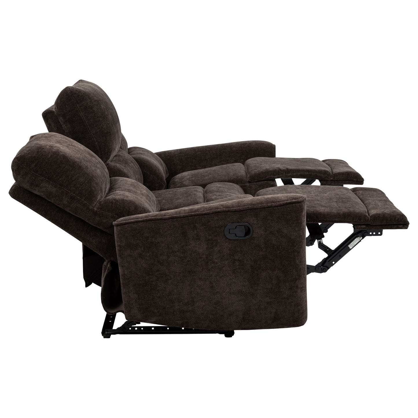 Navarro Chenille Upholstered Reclining Sofa Dark Brown