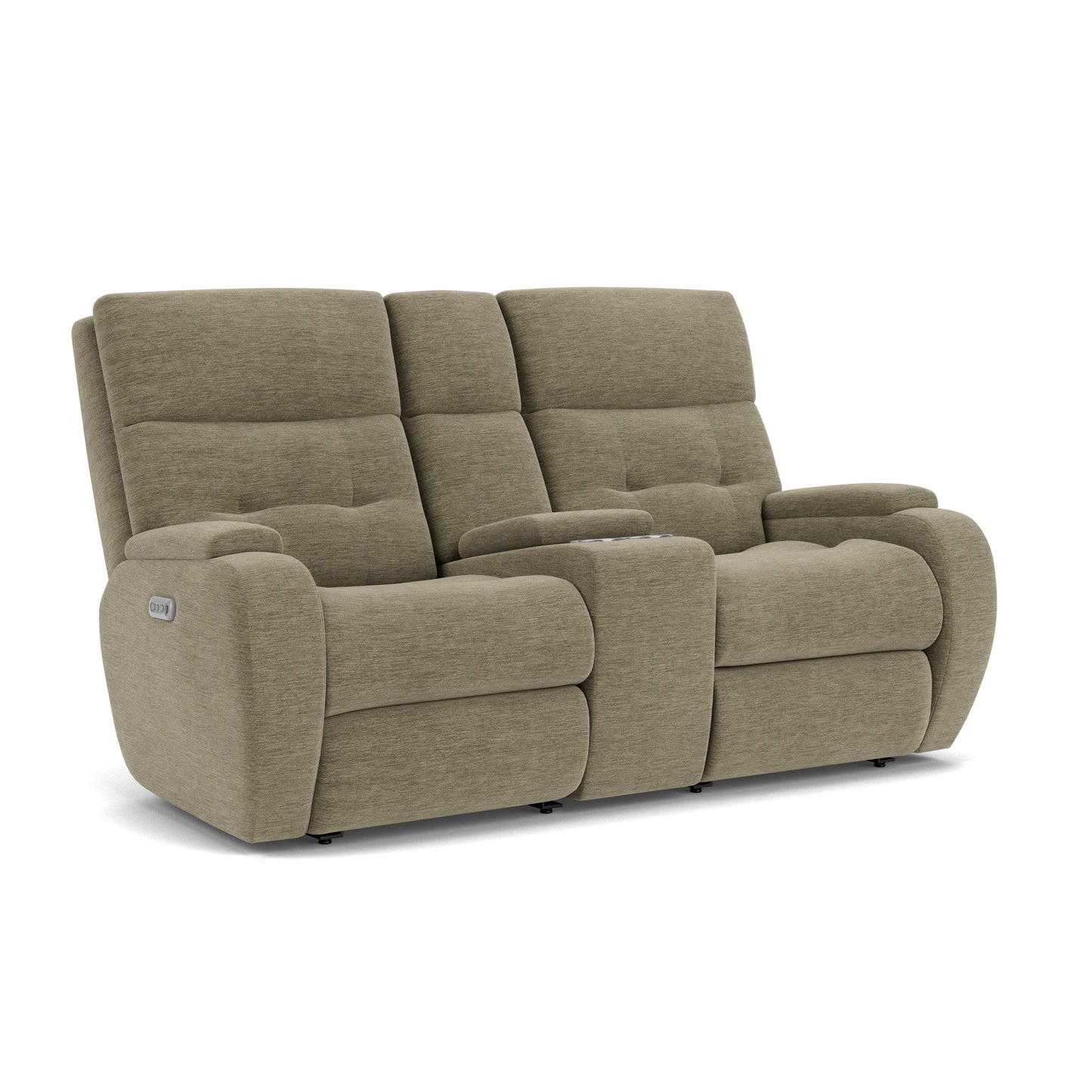 Strait Fabric Power Recliner with Power Headrest & Lumbar