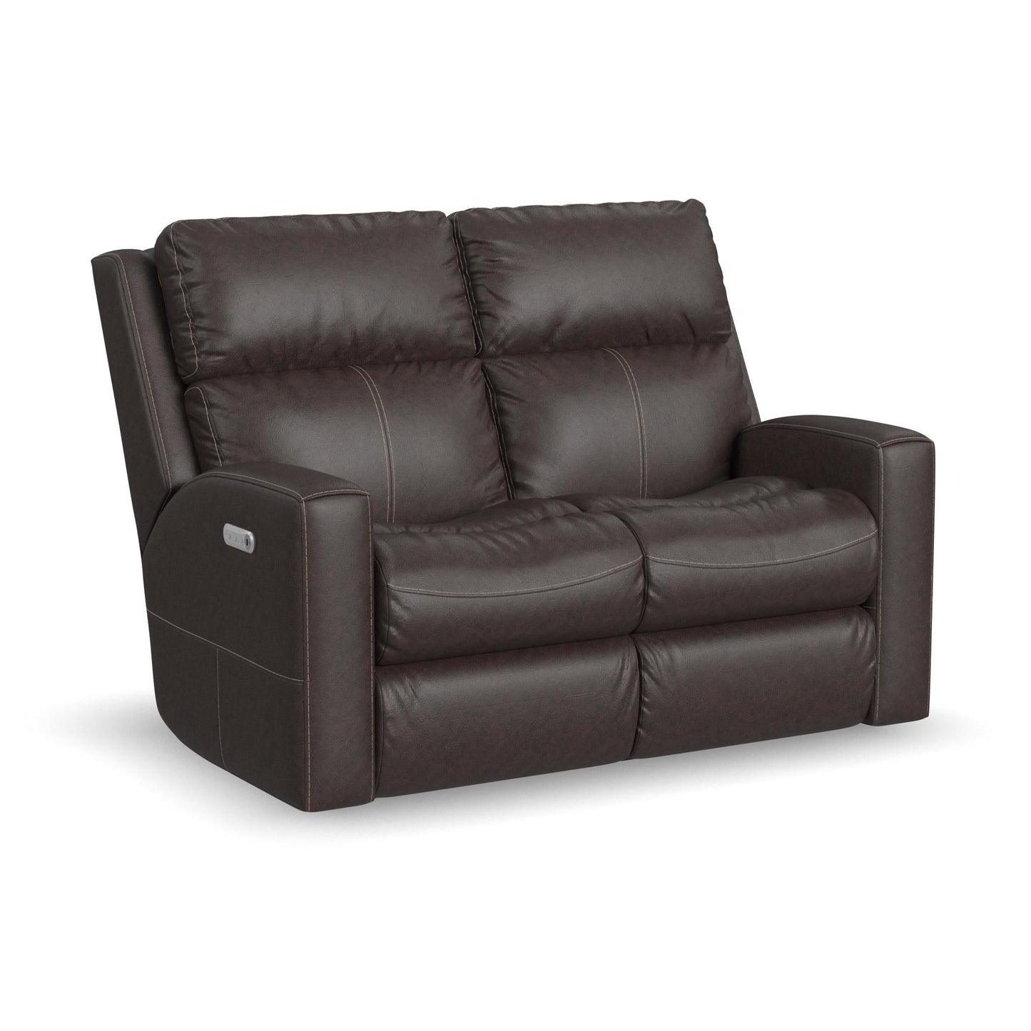 Score Leather Power Reclining Loveseat with Power Headrests & Lumbar