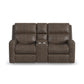 Score Leather Power Reclining Loveseat with Console & Power Headrests & Lumbar
