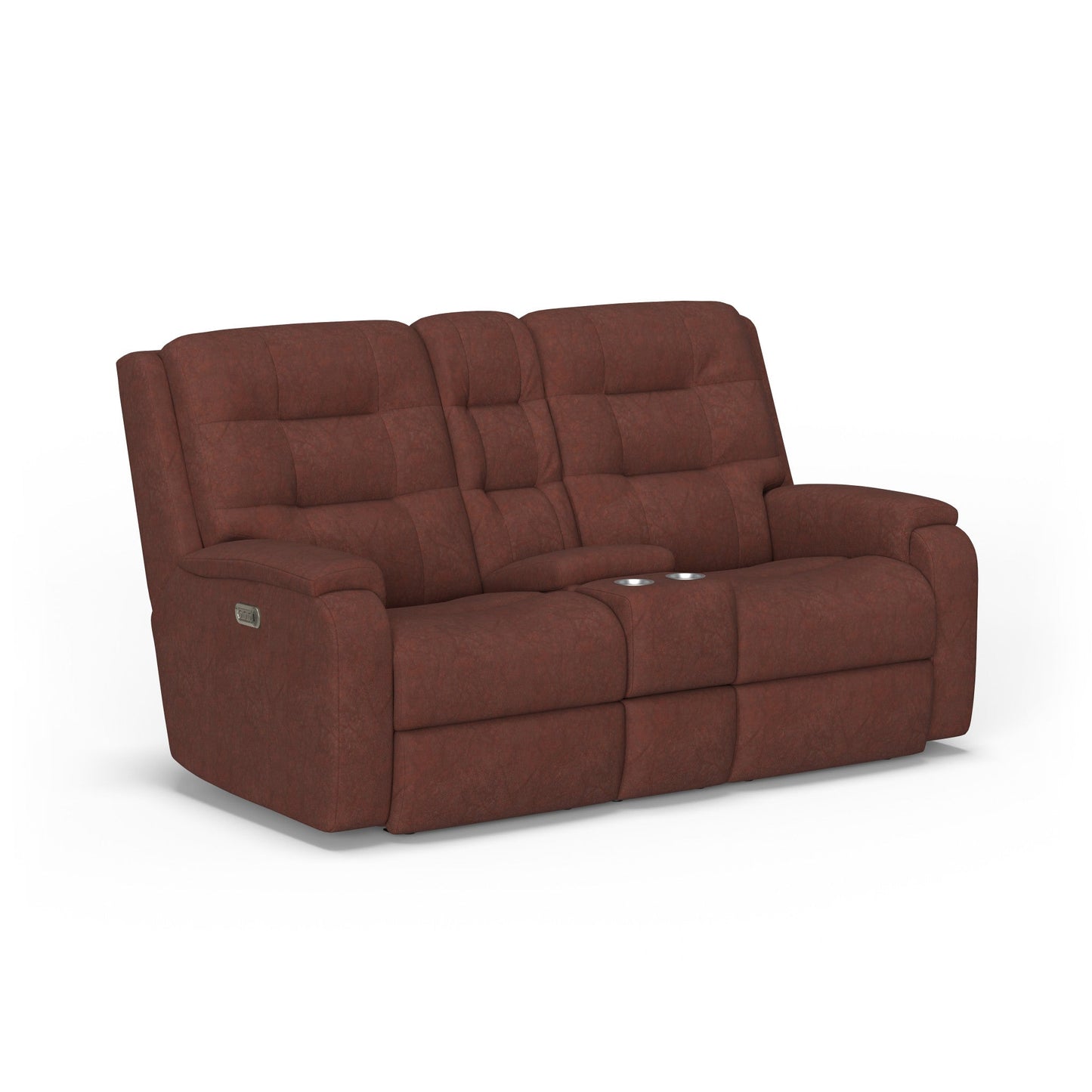 Arlo Leather Power Reclining Loveseat with Console & Power Headrests & Lumbar